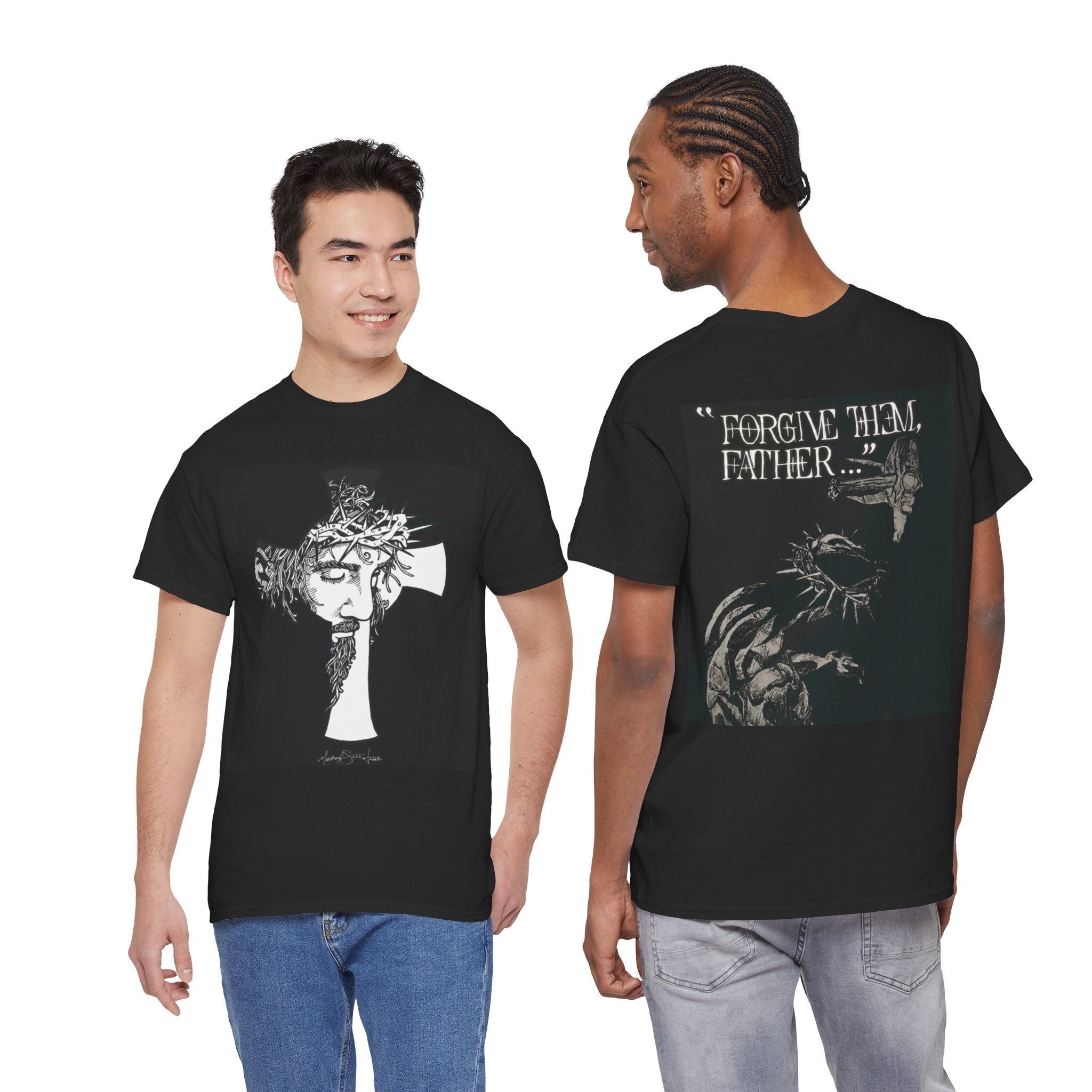 Christian Jesus Tee — 'Forgive Them, Father' Graphic T-Shirt